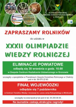 Plakat Olimpiada Wiedzy Rolniczej